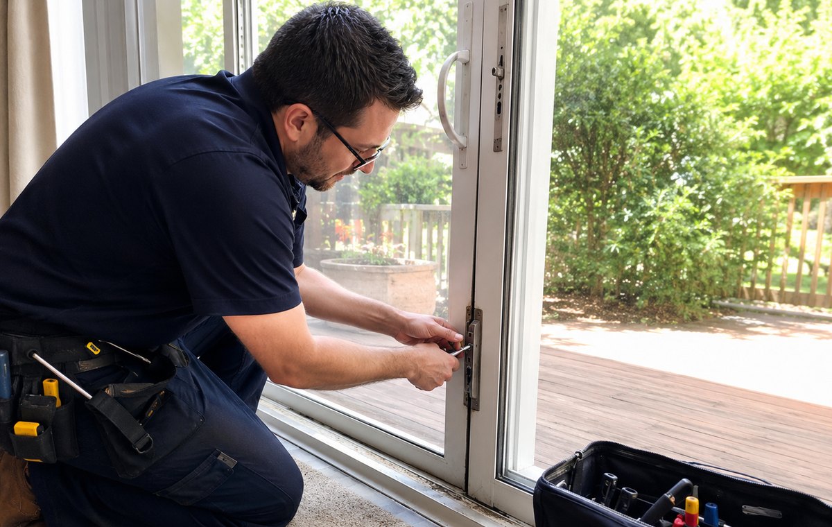Sliding door locks and handles repair