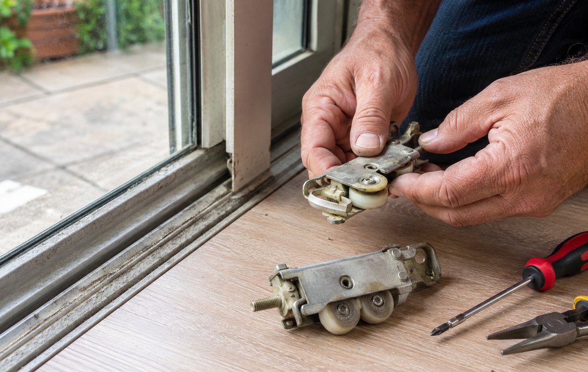 Sliding door rollers repair